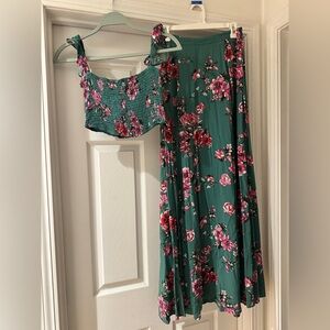 Lulu's Green Floral Dress